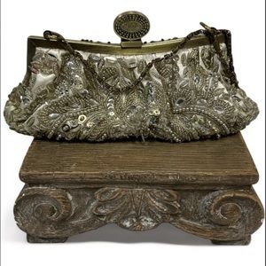 Vintage Bedazzled Beaded Sequin Clutch | Handbag With Extra Shoulder Strap